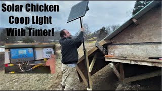 Solar Chicken Coop Light WITH Timer OFFGRID For Winter [upl. by Bautram]