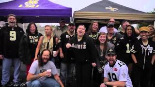 Who Dats chant as they tailgate in Charlotte [upl. by Aletse]