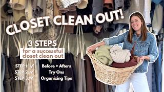 EXTREME Closet Clean Out  Closet Organization  Declutter  Closet Clean Out Try On In 3 Steps [upl. by Nanor]