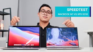 SPEEDTEST MACBOOK PRO 13 M1 và XPS 13 9310 Ultrabook nào nhanh nhất [upl. by Anuahs]