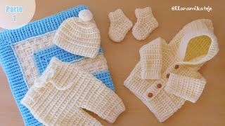 Como tejer una Mantita Cobija para bebe a Crochet Ganchillo Ajuar tejido Parte 1 [upl. by Serles]