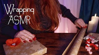 Quietly Wrapping Gifts 🎁 ASMR 🎁 Paper Card Scissors Tapping Crinkles [upl. by Ahsiyn749]