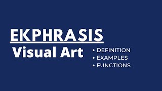 What is Ekphrasis  Visual art analysis  Ekphrasis examples [upl. by Learsiy841]