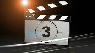 Slate Board Movie Clapper with Film Reel Count Down 3 2 1 [upl. by Aneehsor915]