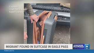 Migrant found by Border Patrol agents stuffed inside a suitcase in Eagle Pass [upl. by Bixler]