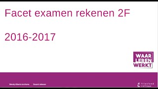 Examen rekenen 2F 2016 2017 [upl. by Hgeilhsa]