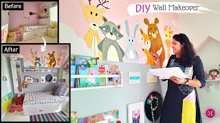 DIY Wall Decoration Ideas  kids room version  Wall Mural  Room Tour  Kids Room Makeover Ideas [upl. by Yemarej]