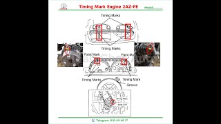 ការមើលតង់ម៉ាស៊ីន 2AZ FE Timing Mark Engine 2AZ FE [upl. by Ailat607]