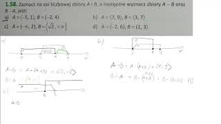 1 58 Zaznacz na osi liczbowej zbiory A i B a następnie wyznacz zbiory A B [upl. by Loralyn709]