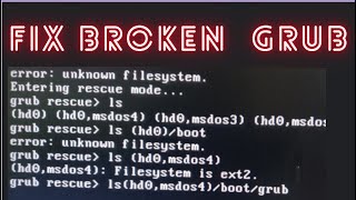 Fix broken grub on linux [upl. by Root]