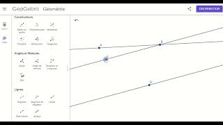 Tracer des droites droites parallèles et droites perpendiculaires dans geogebra [upl. by Niltiac]