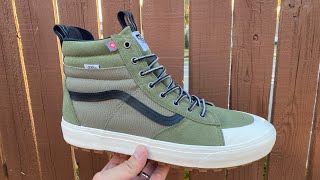 Vans Review Vans Sk8Hi MTE2 Winter Moss Customs Water Resistant Test [upl. by Nitsud]