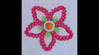 Super Unique Flower Embroidery Design2 Very Easy Stitches Flower Embroidery Needle Work [upl. by Luhey62]