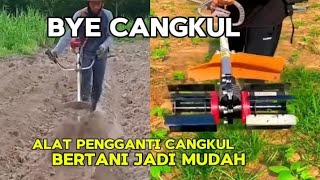 mesin rumput di ubah menjadi alat pembajak tanahbisa buat bedengan tanaman cabe [upl. by Nospmis272]