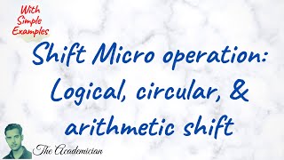 COA 60 Shift Micro operation Logical circular and arithmetic shift [upl. by Ellerehs406]