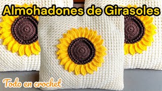 Aprende a tejer Cojin de Girasol tejido a crochet o ganchillo Tutorial para principiantes [upl. by Adni]