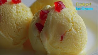 Custard Powder Ice Cream  ప్రతీ ఇంట్లో ఉండే వాటితో ఈజీ గా ఐస్ క్రీం తయారు [upl. by Nyrhtakyram]