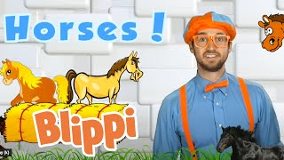 Learning About Horses With Blippi  Animals For Kids  Educational Videos For Children [upl. by Ydnik581]