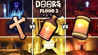 All Crucifix Vs All Curious potion Vs All Barrel Uses In Floor 2Doors floor 2 UpdateThe Mines [upl. by Aenneea]