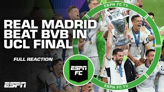 FULL REACTION Real Madrid win Champions League Final over Borussia Dortmund 🏆  ESPN FC [upl. by Harbed]