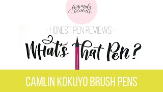 Honest Review of the Camlin Kokuyo Brush Pens Whats That Pen  Amanda Arneill  Hand Lettering [upl. by Anailli]