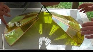 Lampshade 3D assembly with quotstring haulquot method Stained glass [upl. by Jer886]