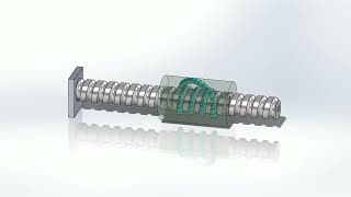 Ball screw with 58 bearing balls Designed and animated in SolidWorks [upl. by Reehsab]