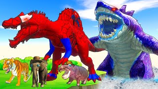 SpiderMan Rescue Batman vs Iron Man vs Venom From Evolution Of GODZILLA vs Evolution Of DINOSAURS [upl. by Adyht]