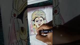 Chala chunri chdhawe 🙏 happy navratri special drawing easy 🙏viralshort youtubeshorts [upl. by Aynatan]