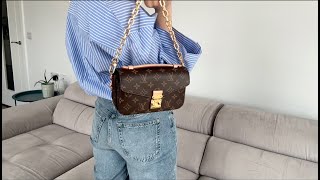 Louis Vuitton Pochette Metis East West Bag Review [upl. by Eenwat]