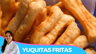 🇵🇪 YUQUITAS FRITAS CARRETILLERAS  RECETA PERUANA [upl. by Eilrahc]