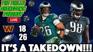 🏈 The Philly Shakedown Podcast  Eagles Defense RISES Shuts Down The Commanders [upl. by Ahseim]