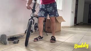 SSPU brand new 20” folding bike simple installation of pedals locking handlebar amp locking seat pole [upl. by Siari]