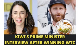 New Zealand prime minister Jacinda Ardern interview after winning WTC Trophy  JacindaArdern [upl. by Nerred]