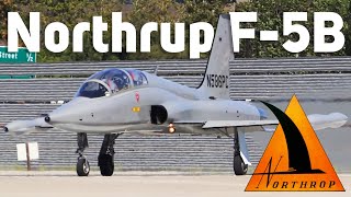 HD RARE Northrop F5B Freedom Fighter N586PC LOUD Takeoff from San Jose International Airport [upl. by Wiebmer]