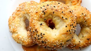 2 Ingredient Bagels  IMPROVED Weight Watchers Bagel Recipe [upl. by Abijah77]