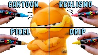 4 ESTILOS EM UM DESENHO GARFIELD [upl. by Moira]