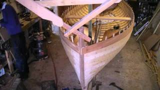 Timelapse film of the Mayflower a 14 clinker dinghy built by Marcus Lewis at Fowey [upl. by Oicneconi]