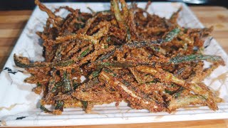 Crispy Bhindi Recipe  Kurkuri bhindi step by step recipe  Food Love [upl. by Lavina]