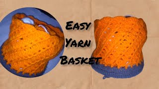 easy crochet yarn basketeasycrochet crochetprojects diy [upl. by Norreg]