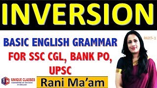 English Grammar  Subject Verb INVERSION in English  For SSC CGL Bank PO in Hindi  Part1 [upl. by Ailicec]