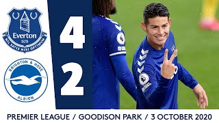 EVERTON 42 BRIGHTON  JAMES RODRIGUEZ AT THE DOUBLE  PREMIER LEAGUE HIGHLIGHTS [upl. by Alag]