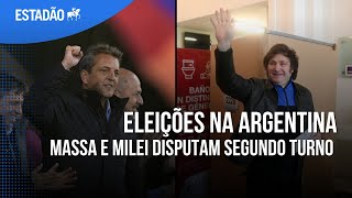 ELEIÇÕES NA ARGENTINA Segundo turno será disputado por Massa e Milei [upl. by Lanny723]