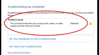 Fix The connection between your access pointrouteror cable modem and the Internet is broken [upl. by Helsie]