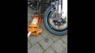 Lifting bike with trolley jack [upl. by Nessy]