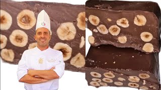 TORRONE DI CIOCCOLATO CON NOCCIOLERicetta fatta in casa per tutti [upl. by Yecac]