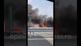 Incendiu la frontiera Un tir a luat foc in vama Nadlac [upl. by Carola642]