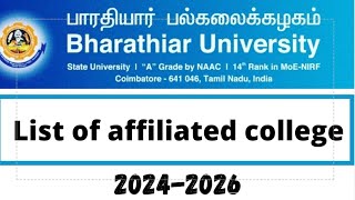 Bharathiar University affiliated colleges 1402024 2025 video [upl. by Nesiaj137]