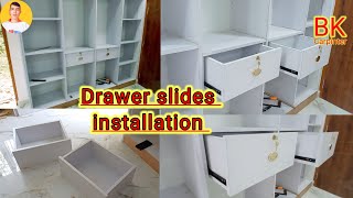 Easy to install drawer slidesHow to install drawer slides step by Drawer channel fitting trick [upl. by Thia]