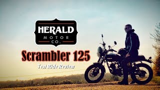 Herald Motor Company  Scrambler 125  Test Ride Review [upl. by Elleynod880]